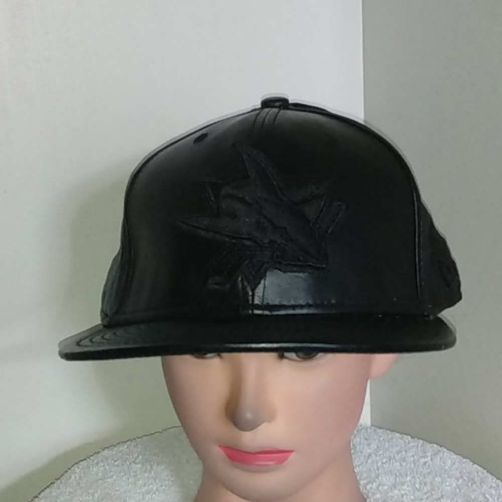 New Era leather fitted cap 7 5/8